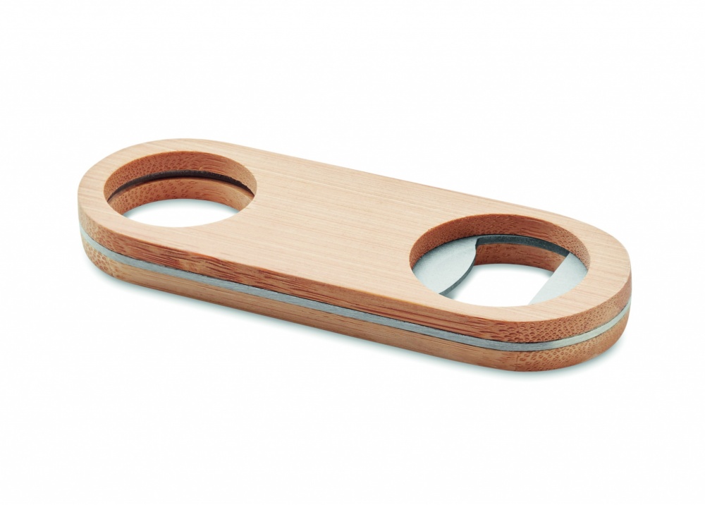 Logotrade promotional item picture of: Oval Bamboo bottle opener VALBAMPER